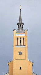 Image showing belfry with a clock