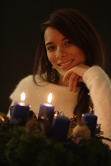 Image showing Woman with candles