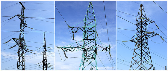 Image showing High-tension power line