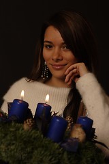Image showing Woman with candles