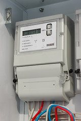 Image showing Electric meter in a special  locker