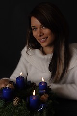 Image showing Woman with candles
