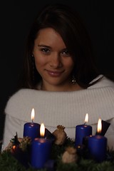 Image showing Woman with candles