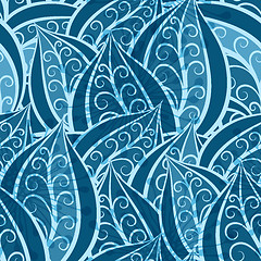 Image showing Vintage blue seamless pattern