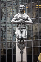Image showing A statue at Charlotte uptown in North Carolina