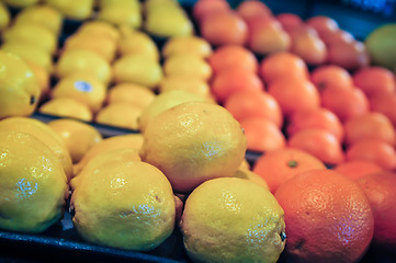 Image showing lemon and oranges on produce shelf