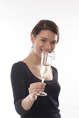 Image showing Woman with champagne 