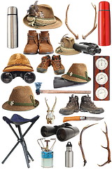 Image showing collection of hunting and outdoor equipment