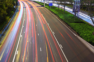 Image showing light trails on highway