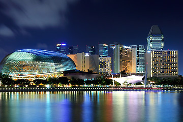 Image showing Singapore skyline at night