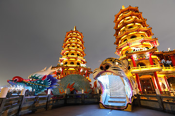 Image showing Dragon Tiger Tower in Taiwan