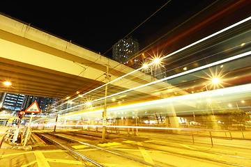 Image showing traffic in city at night