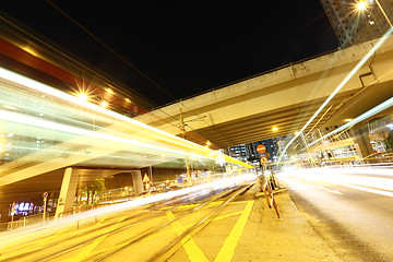 Image showing traffic in city at night