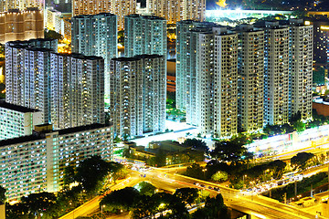 Image showing apartment building at night