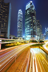 Image showing traffic in city at night