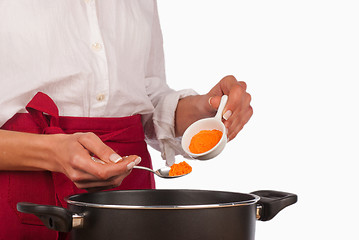 Image showing Cooking with curry