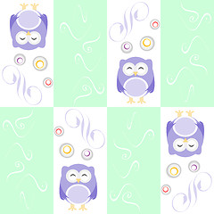 Image showing Cute owl seamless background