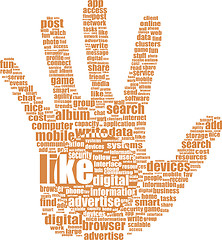 Image showing hand with word like - social media and network concept