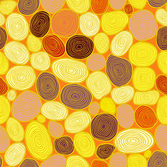 Image showing Seamless circles hand-drawn pattern, circles background.