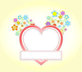 Image showing floral heart wedding or valentine invitation card