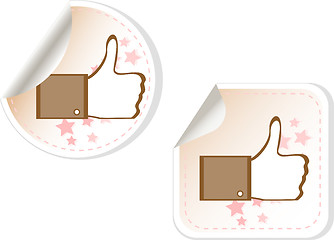 Image showing Thumbs up button - like button stickers set