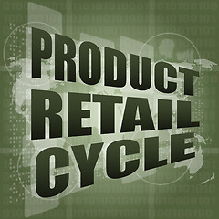 Image showing product retail cycle - digital touch screen interface