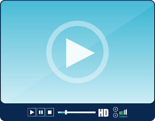 Image showing blue video player for web