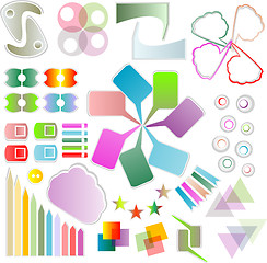 Image showing Set of scrapbook design elements - cute and bright frames, tags