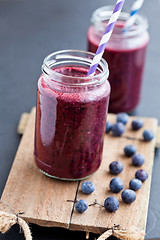 Image showing Blueberry smoothies