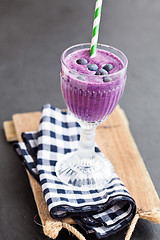 Image showing Blueberry milk smoothie