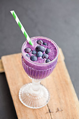 Image showing Blueberry milk smoothie