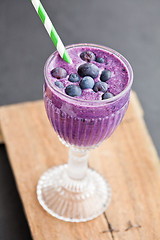 Image showing Blueberry milk smoothie