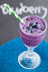 Image showing Blueberry milk smoothie