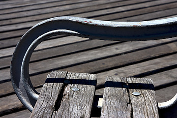 Image showing harbor  bench and summer 