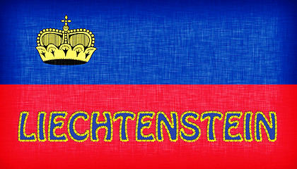 Image showing Flag of Liechtenstein stitched with letters