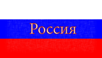 Image showing Flag of Russia stitched with letters