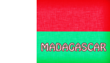 Image showing Flag of Madagascar stitched with letters