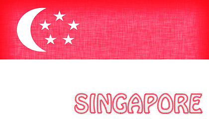 Image showing Flag of the Singapore stitched with letters