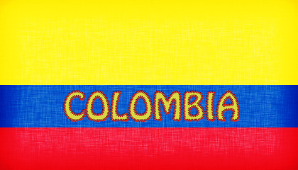 Image showing Flag of Colombia stitched with letters