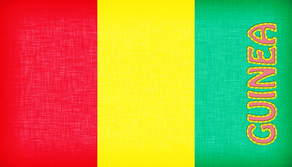 Image showing Flag of Guinea stitched with letters