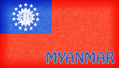 Image showing Flag of Myanmar stitched with letters