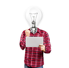 Image showing Lamp Head Man With Touch Pad