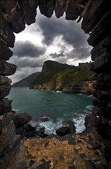 Image showing hill hole   in porto venere italy