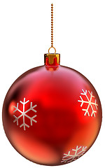 Image showing red Christmas ball on white background