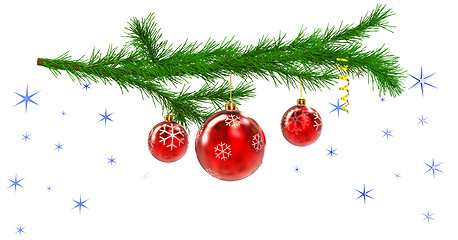 Image showing Christmas tree with balls and decorations