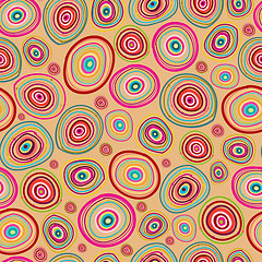 Image showing Seamless circles hand-drawn pattern
