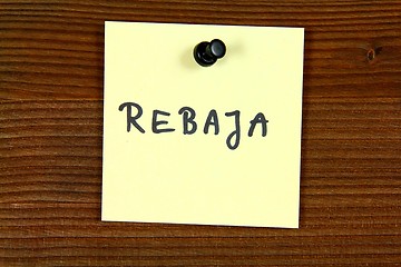 Image showing Sale in Spanish - rebaja