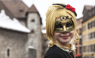 Image showing Portrait of a Girl in Mask