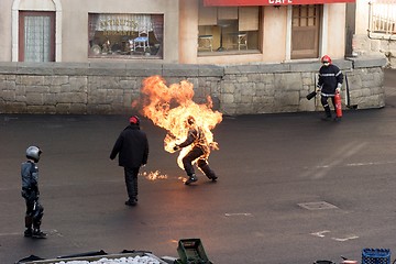 Image showing Fire stunt