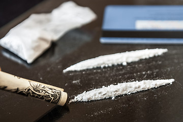 Image showing Two line of cocaine